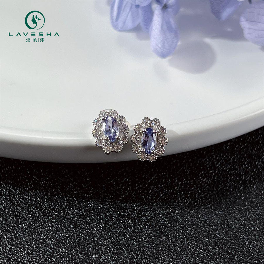 Baceda Tanzanite S925 Adjustable Ring and Earrings with certificate