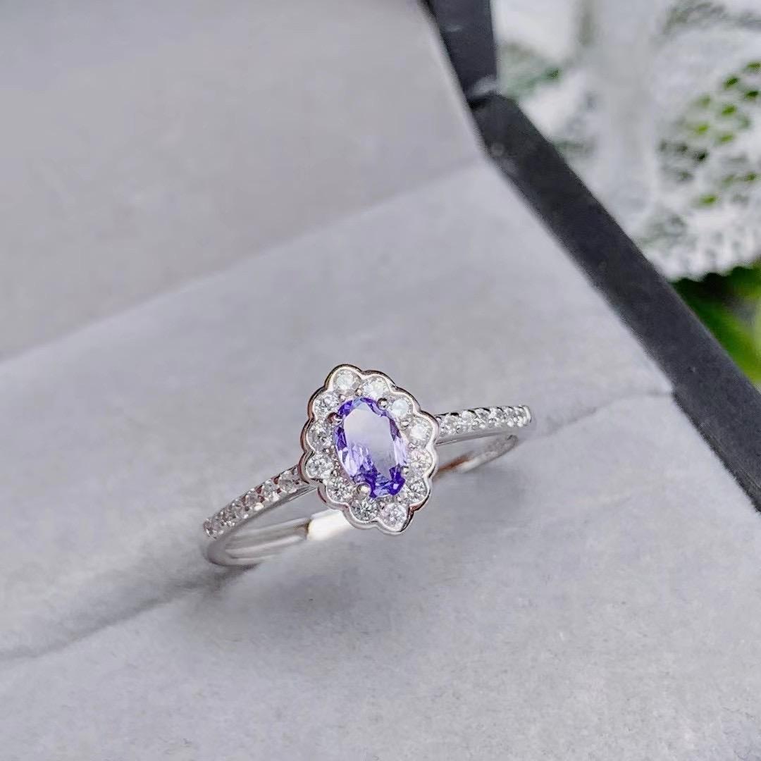 Baceda Tanzanite S925 Silver Rings Special-Shaped