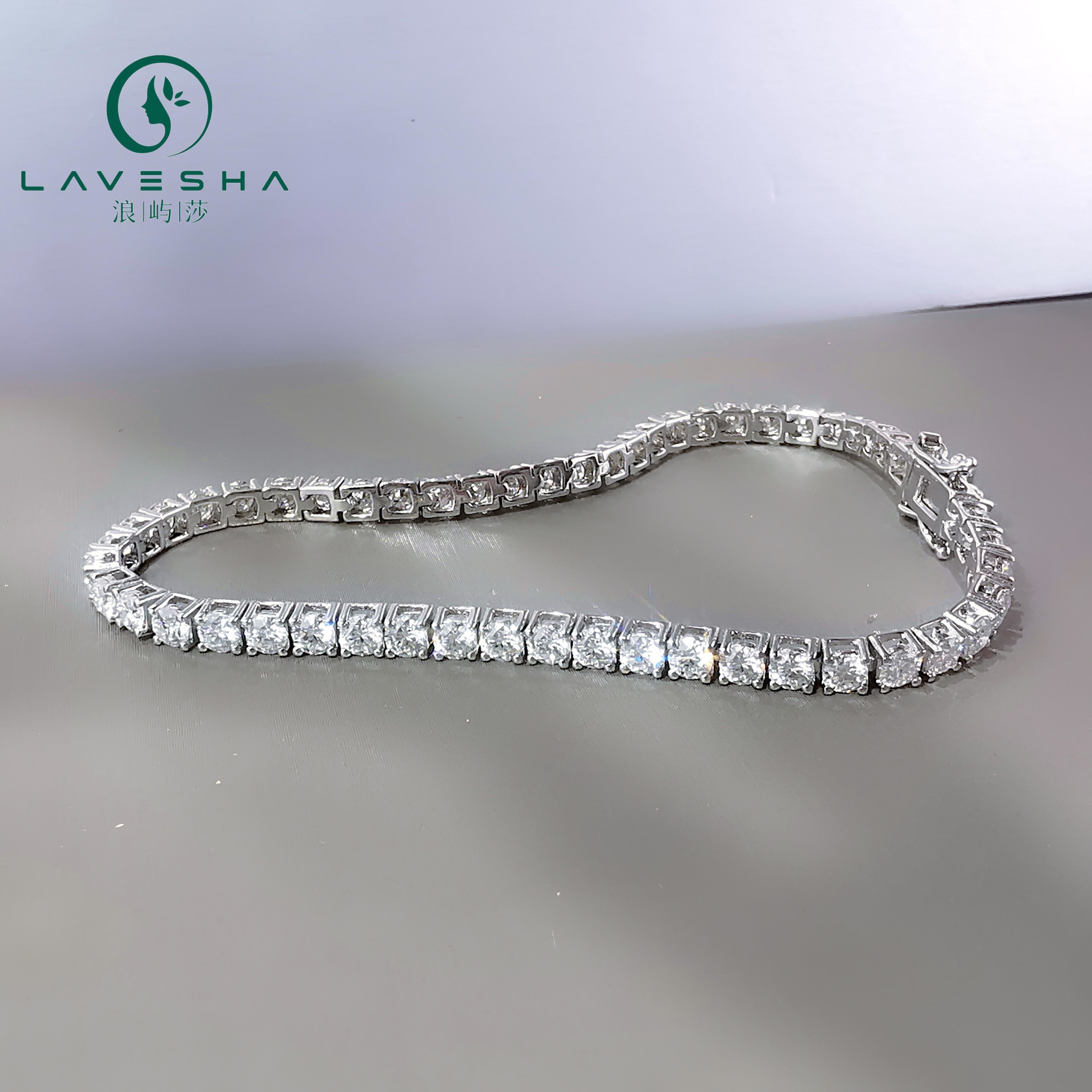 BNo.6 LAVESHA B3-0008 18K　S925 Tennis ６A　Moissanite Chain Bracelet 719