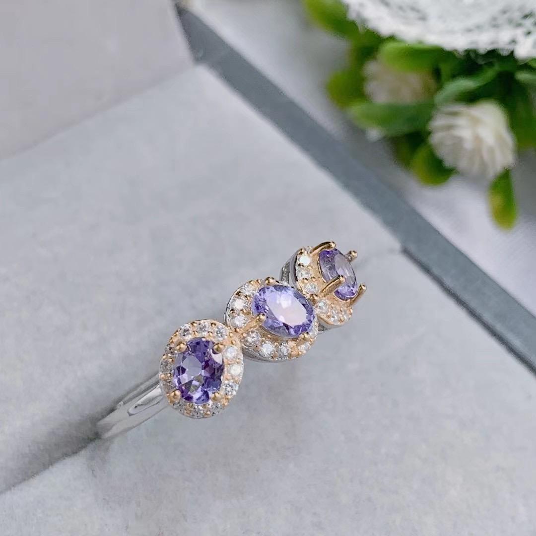 Baceda Tanzanite S925 Silver Rings Special-Shaped