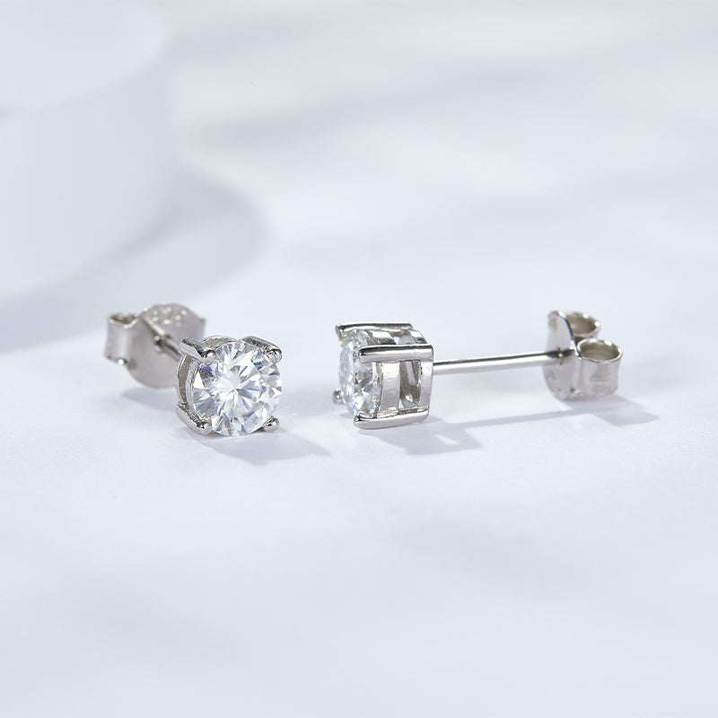 No.5 LAVESHA EM4020 Classical 4 Prongs 0.3/0.5/1.0 CTW*2 6A Moissanite 18K S925 Stud Earrings