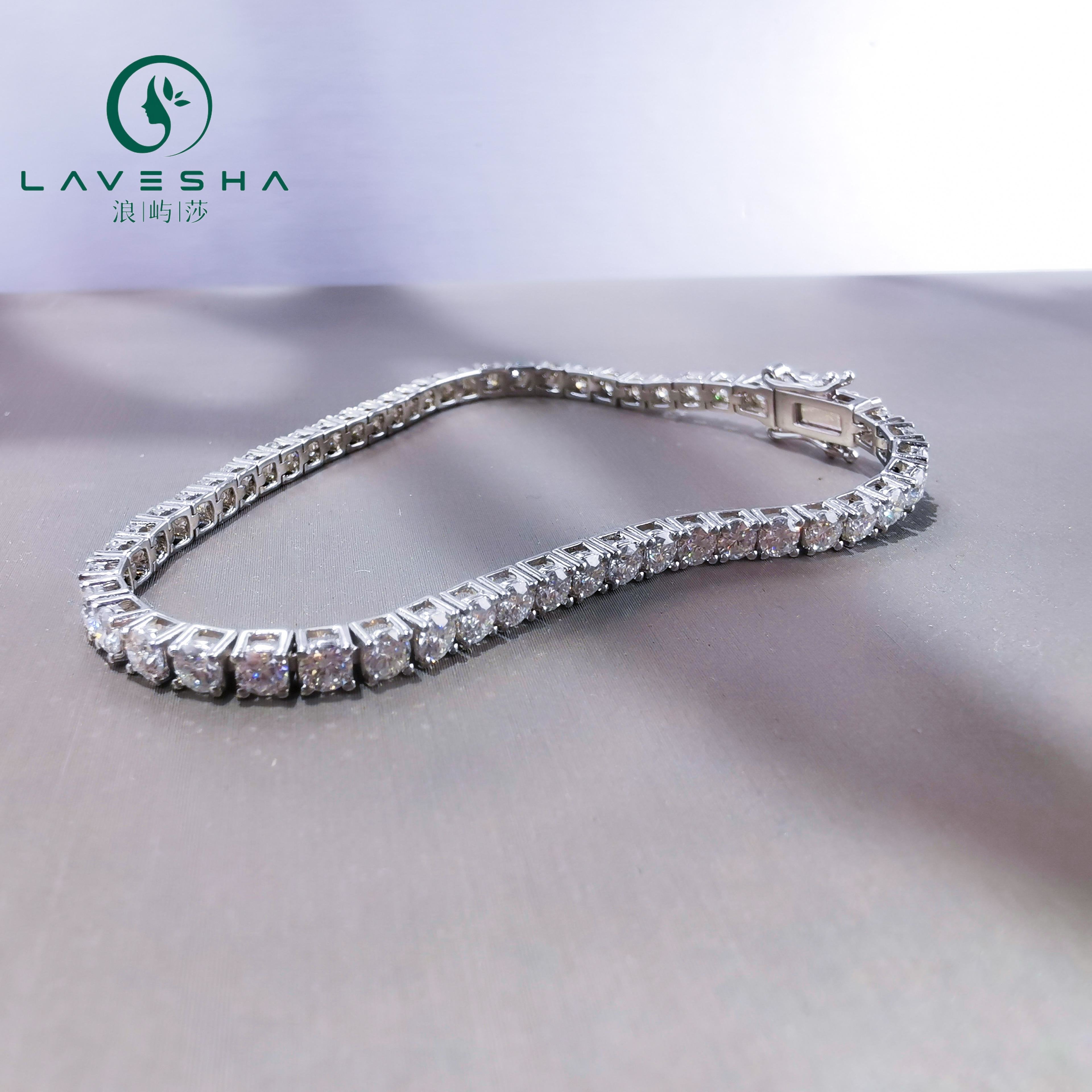 BNo.6 LAVESHA B3-0008 18K　S925 Tennis ６A　Moissanite Chain Bracelet 719