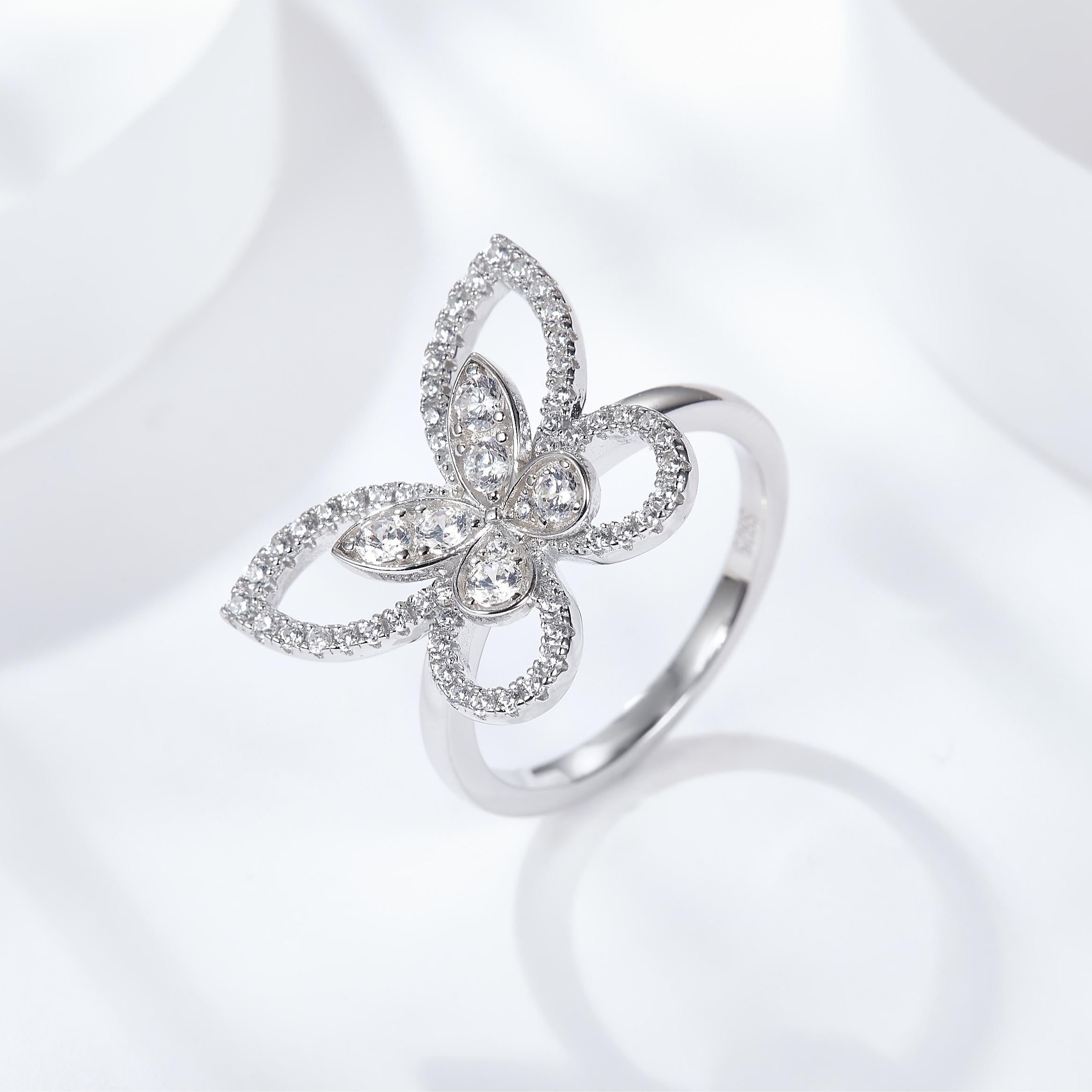 No.29 RM1045O Butterfly 6A Moissanite 18K S925 Band Ring 719