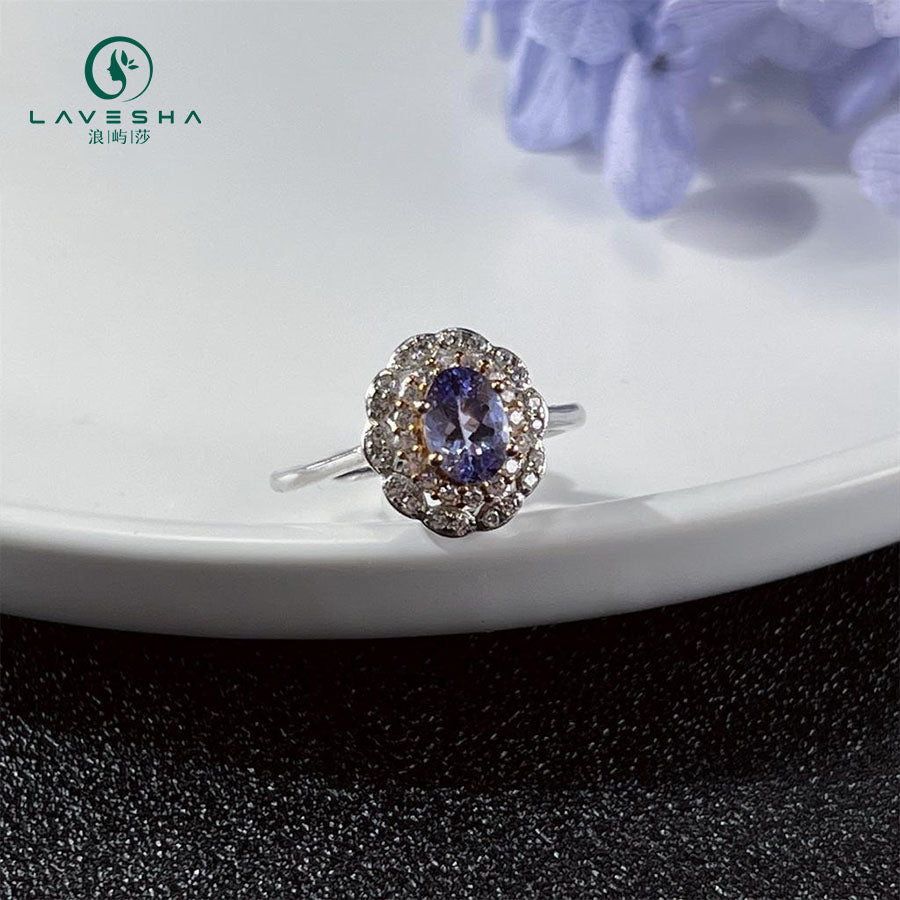 Baceda Tanzanite S925 Adjustable Ring and Earrings with certificate