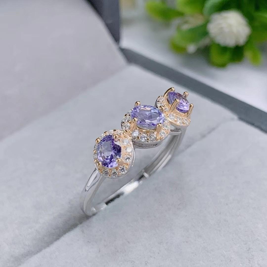 Baceda Tanzanite S925 Silver Rings Special-Shaped