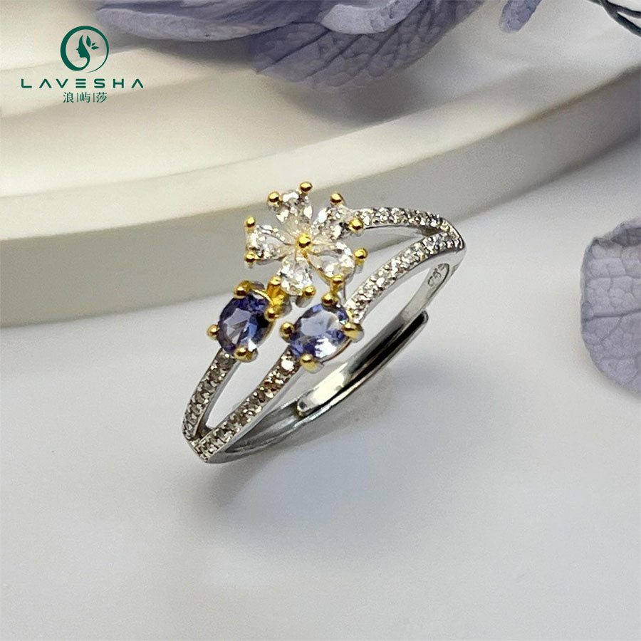 Baceda Tanzanite S925 Silver Rings Special-Shaped