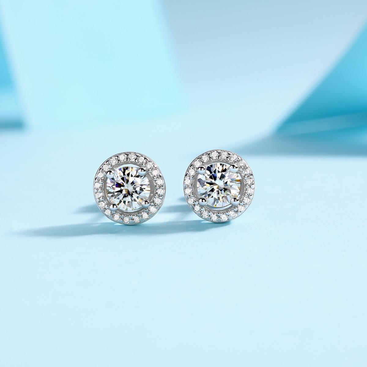 No.13 LAVESHA E9373-5.0 0.5CT*2 5A Moissanite S925 Earrings Studs