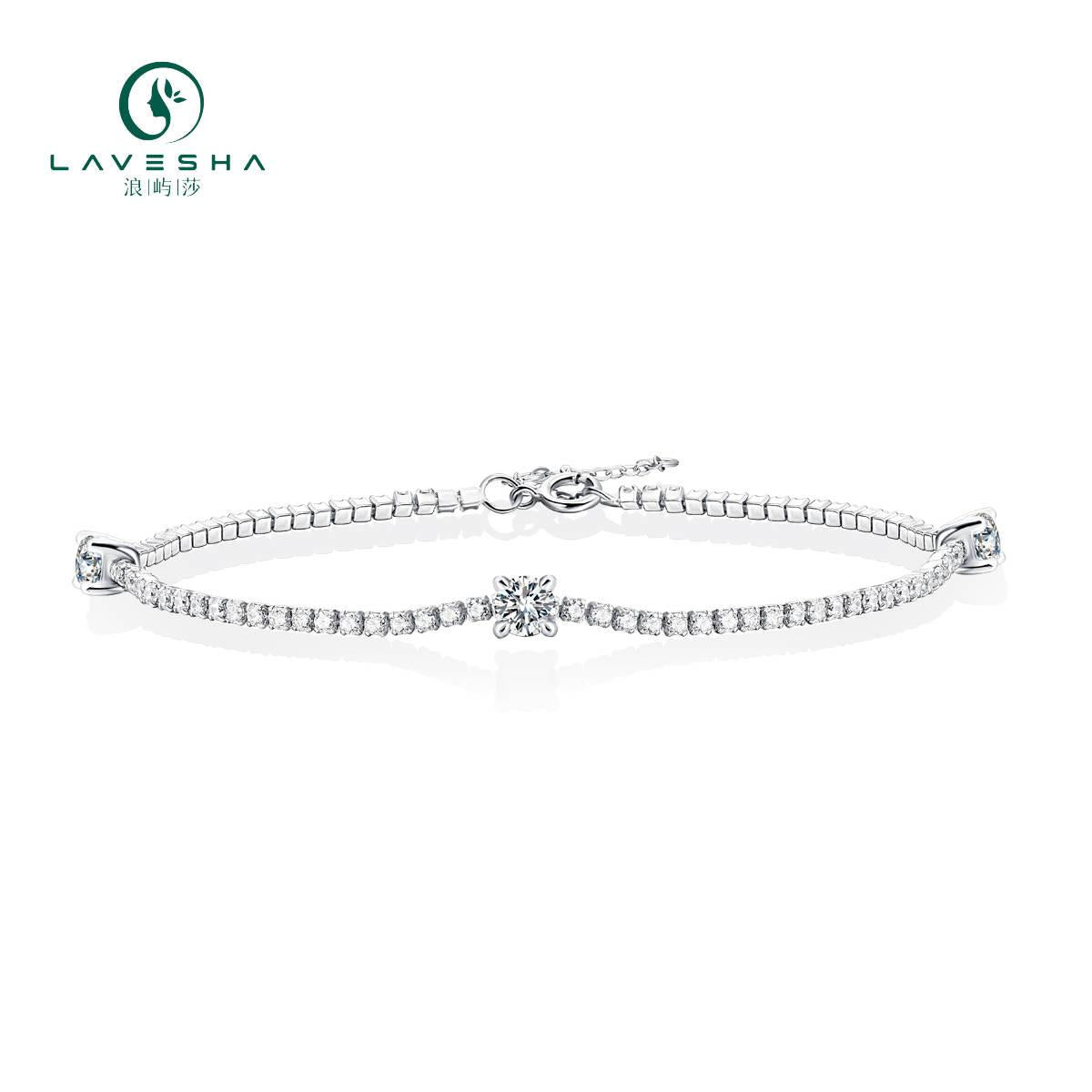 BNo.10 LAVESHA L11817-3.0 S925 0.3*3 CTW 5A Moissanite S925 Chain Bracelet 719