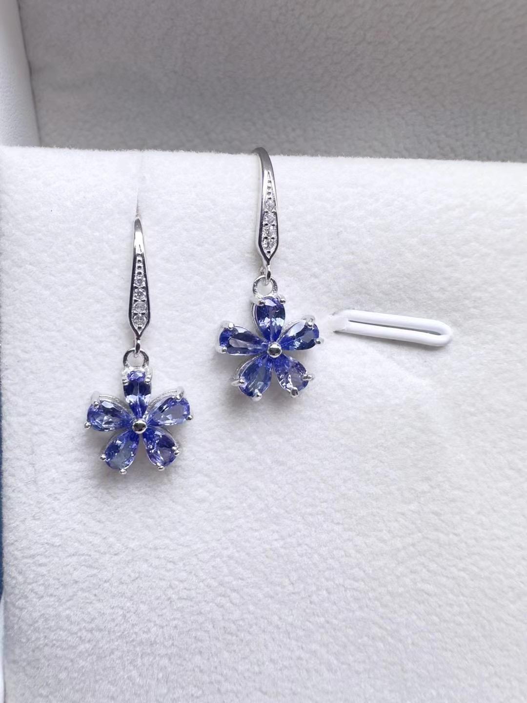 Baceda Tanzanite S925 Silver Earrings Special-Shaped