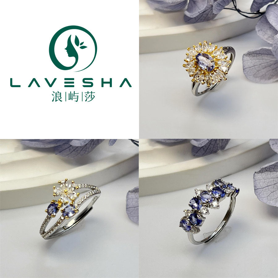 Baceda Tanzanite S925 Silver Rings Special-Shaped