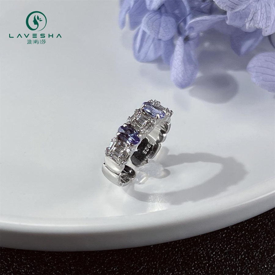 Baceda Tanzanite S925 Adjustable Ring and Earrings with certificate