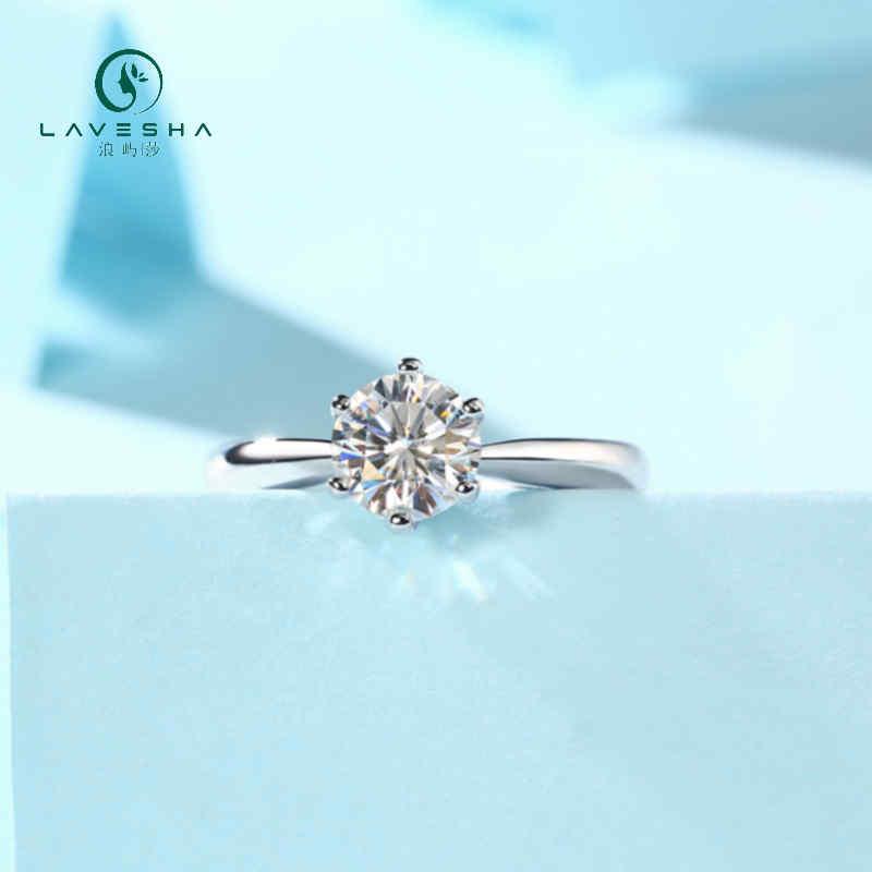 AD3 LAVESHA R9094-6.5 Signature 6 Prongs 1.0 CTW 5A Round Moissanite S925 Adjustable Band Ring