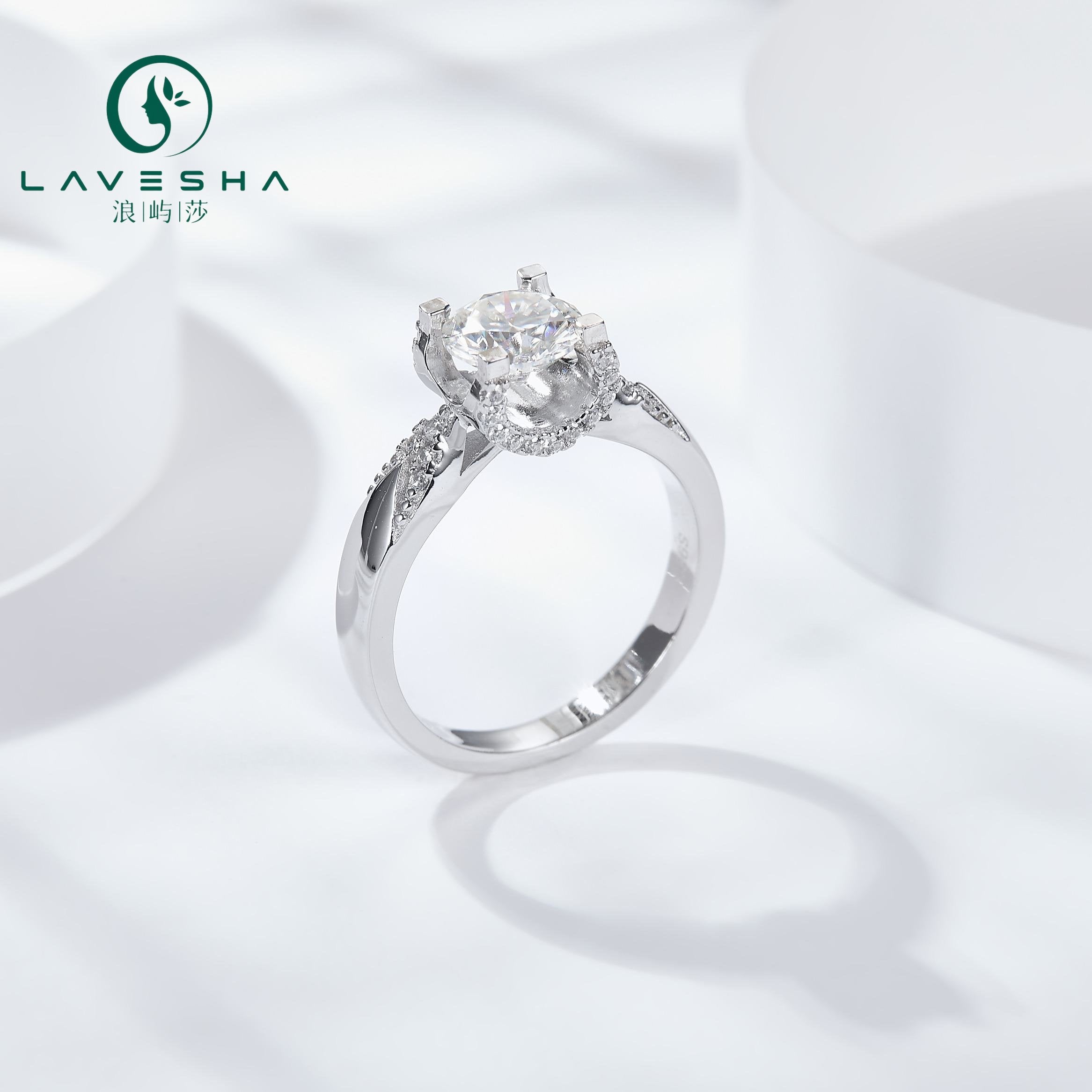 No. 30 LAVESHA RM1018 1.0/2.0 CTW 6A Tuxedo Moissanite 18K S925 Band Ring for Engagement/Anniversary 719