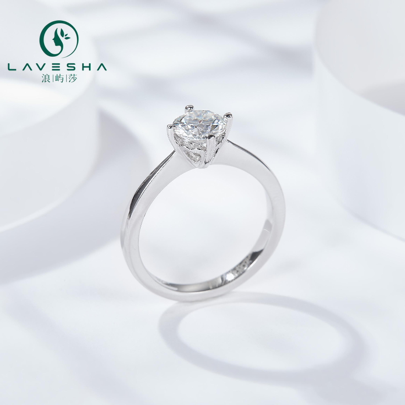 No.22 LAVESHA RM1042 0.5 CTW/1.0 CTW Classical Brilliant Round  6A Moissanite 18K S925 Band Ring  4 Prong 719