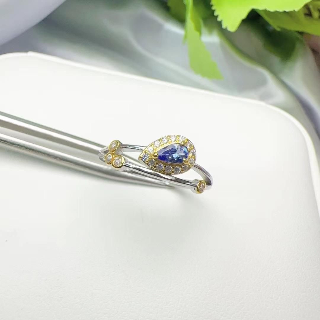 Baceda Tanzanite S925 Silver Rings Special-Shaped