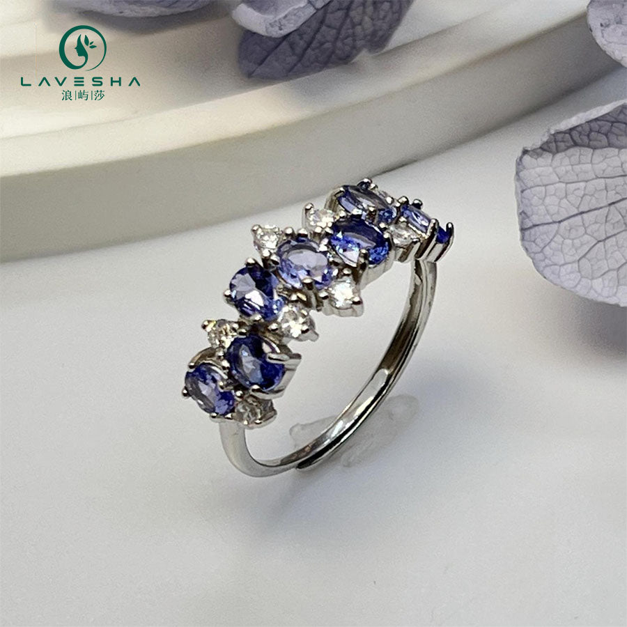 Baceda Tanzanite S925 Silver Rings Special-Shaped