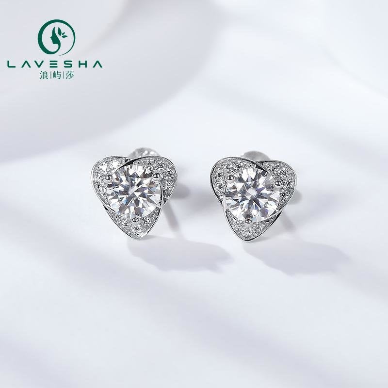 No.7 LAVESHA EM4024E 0.5 CTW*2 6A Moissanite 18K S925 Stud Earrings