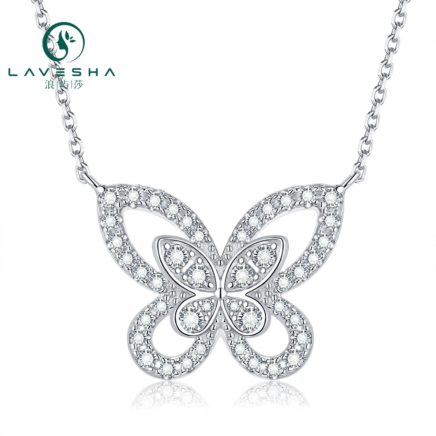 No.12 LAVESHA PM5032O S925 Butterfly Moissanite Necklace