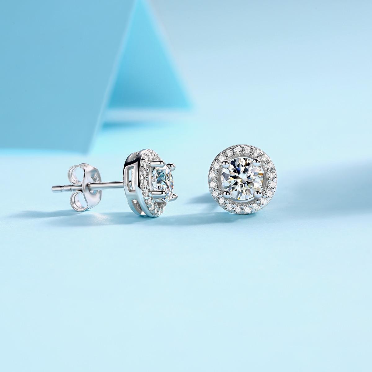 No.13 LAVESHA E9373-5.0 0.5CT*2 5A Moissanite S925 Earrings Studs