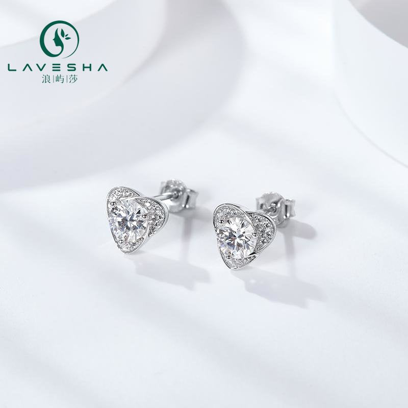 No.7 LAVESHA EM4024E 0.5 CTW*2 6A Moissanite 18K S925 Stud Earrings