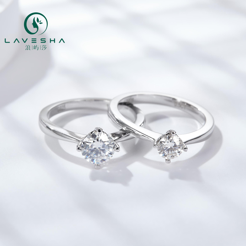 No.22 LAVESHA RM1042 0.5 CTW/1.0 CTW Classical Brilliant Round  6A Moissanite 18K S925 Band Ring  4 Prong 719