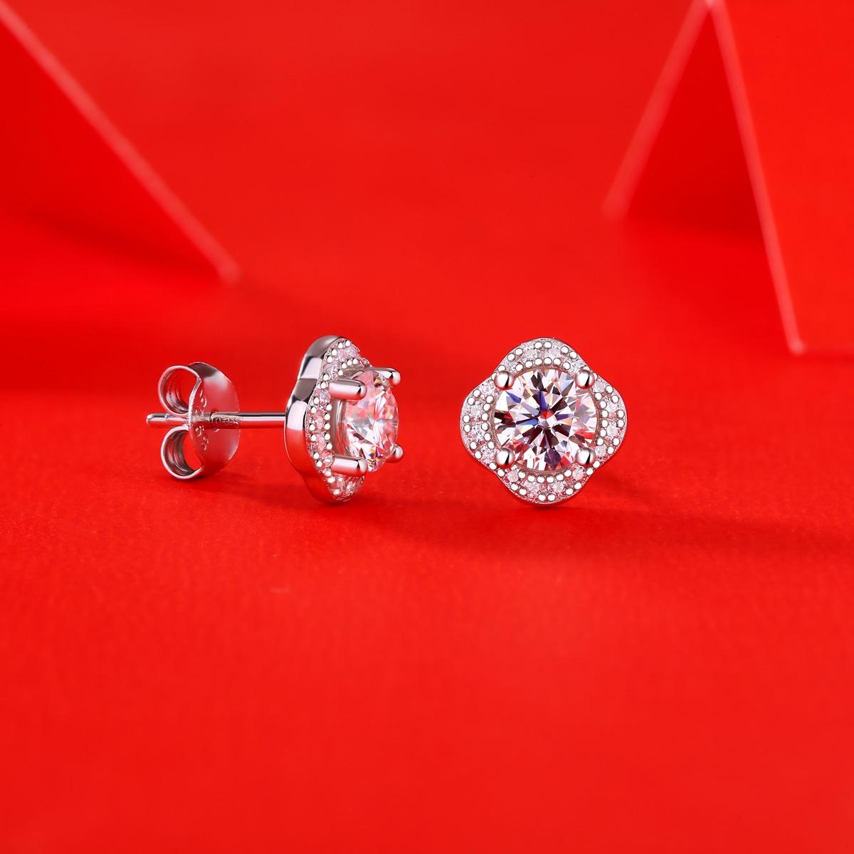 No.19 LAVESHA  E11563-5.0  0.5*2 CTW 5A Moissanite S925 Earrings Studs