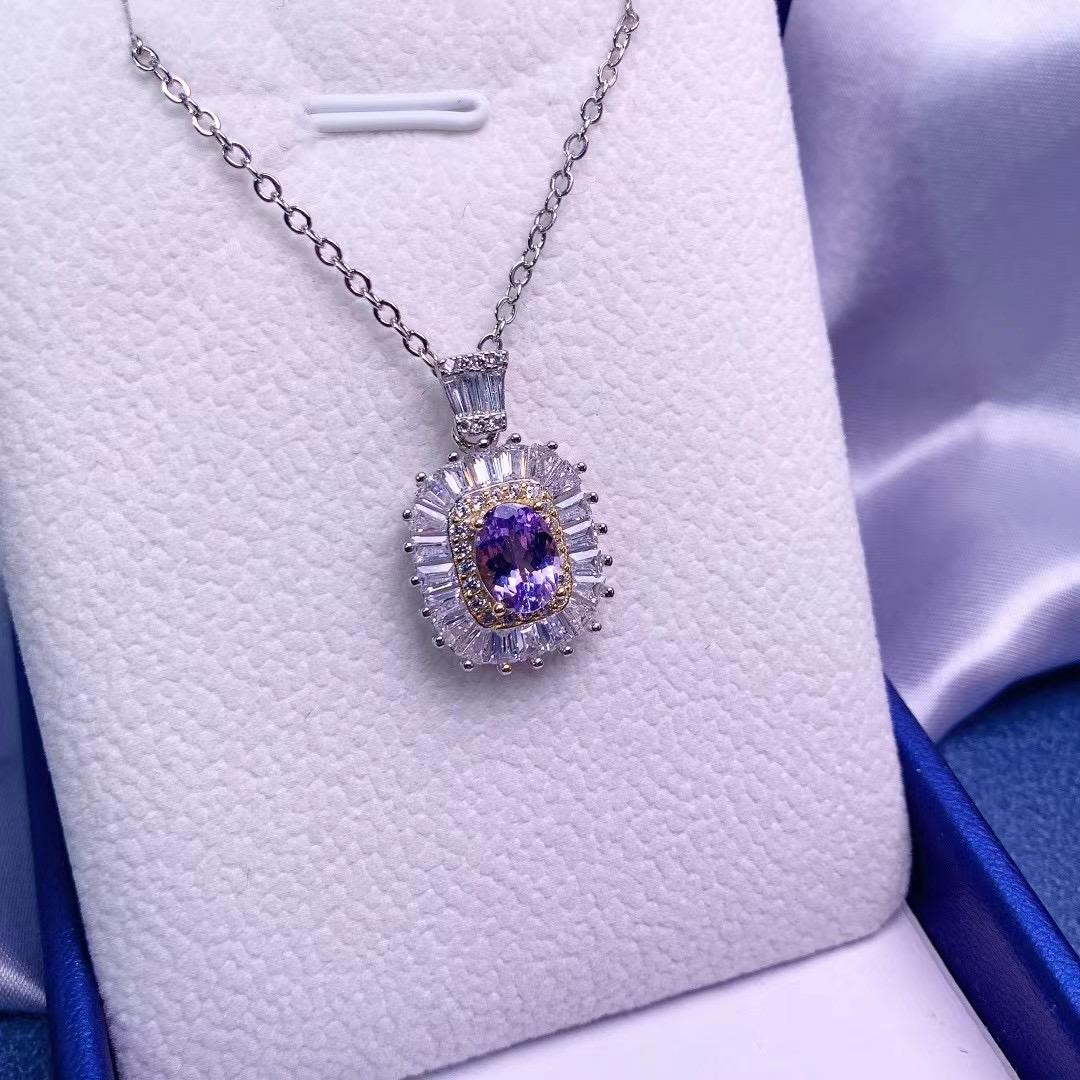 Baceda Tanzanite S925 Silver Pendant Special-Shaped