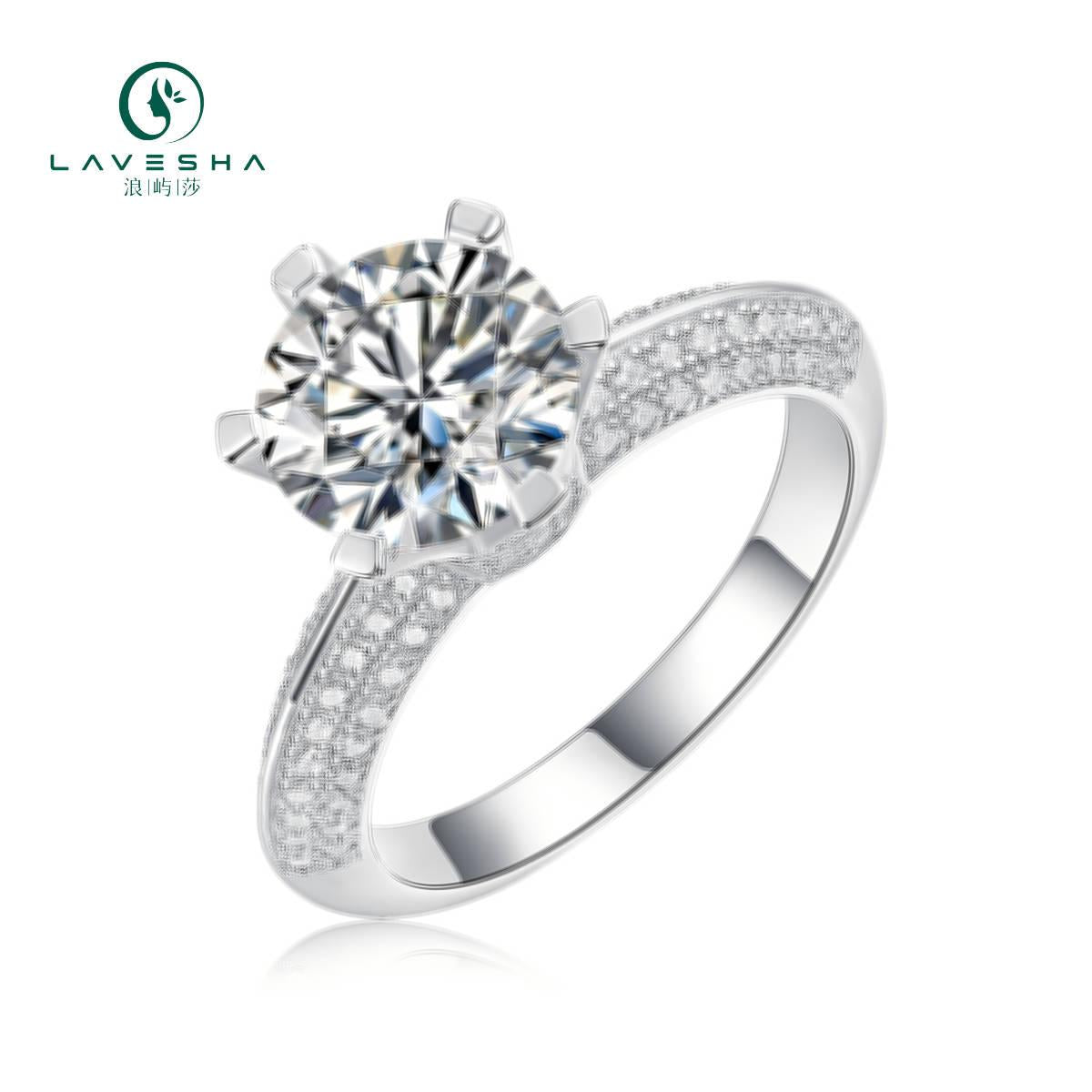 No.65 LAVESHA R12690-9.0 3.0 CTW 5A Moissanite S925 Band Ring 4.5#～7.5#/8#