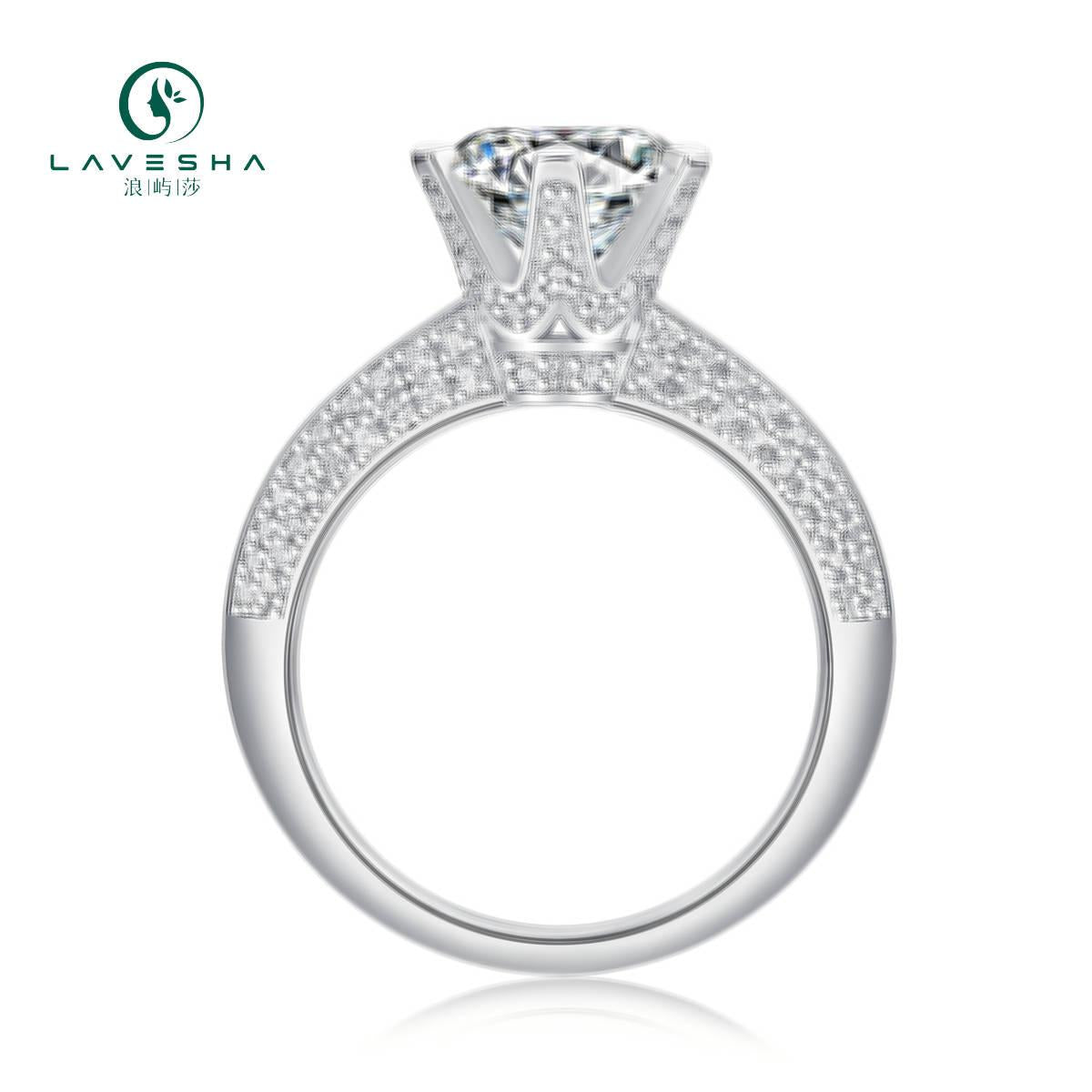 No.65 LAVESHA R12690-9.0 3.0 CTW 5A Moissanite S925 Band Ring 4.5#～7.5#/8#